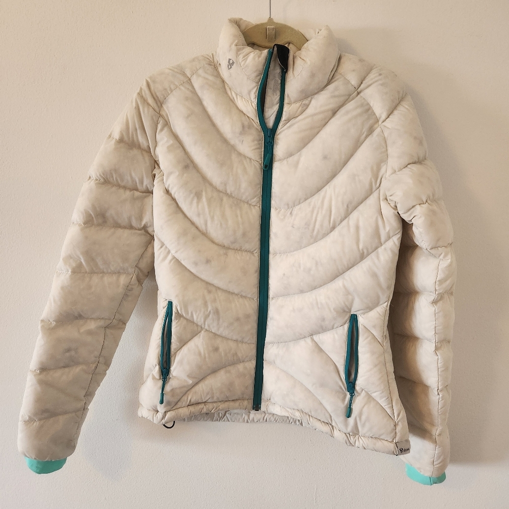 Stoic White Down Jacket, Size Medium - image 1